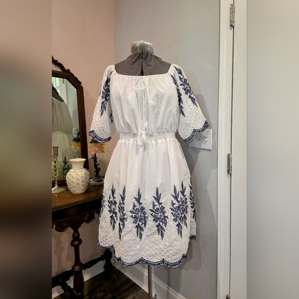 NWT 3X Embroidered Cotton Dress - Picture 7 of 8